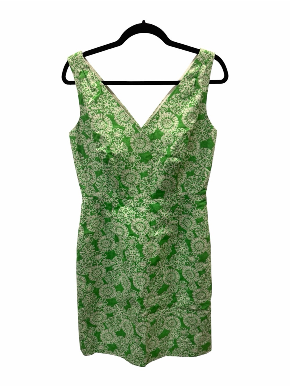 Lilly Pulitzer KiKi Jacquard Green and White Floral Dress Size 8